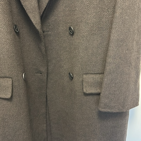 NWT Reiss Lara Wool Blend Herringbone Twill Coat in Chocolate Brown US 4 - Picture 10 of 15